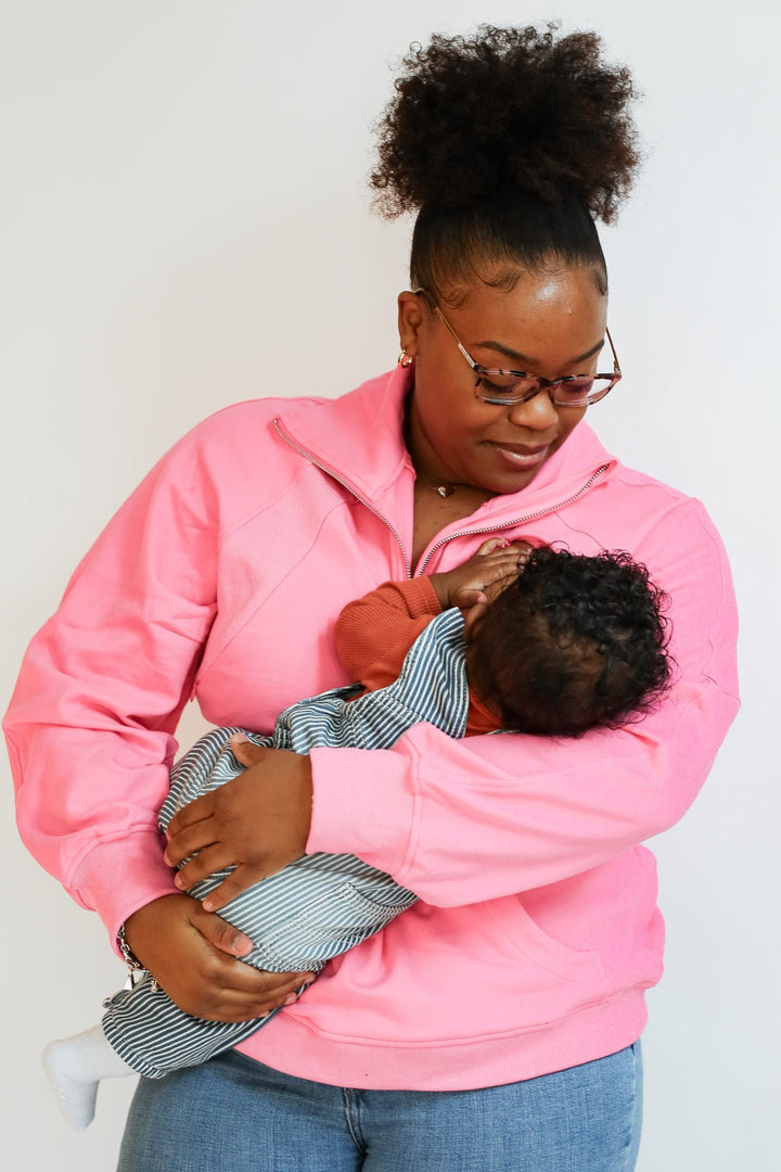 FINAL SALE Oversized Scuba Breastfeeding Sweatshirt