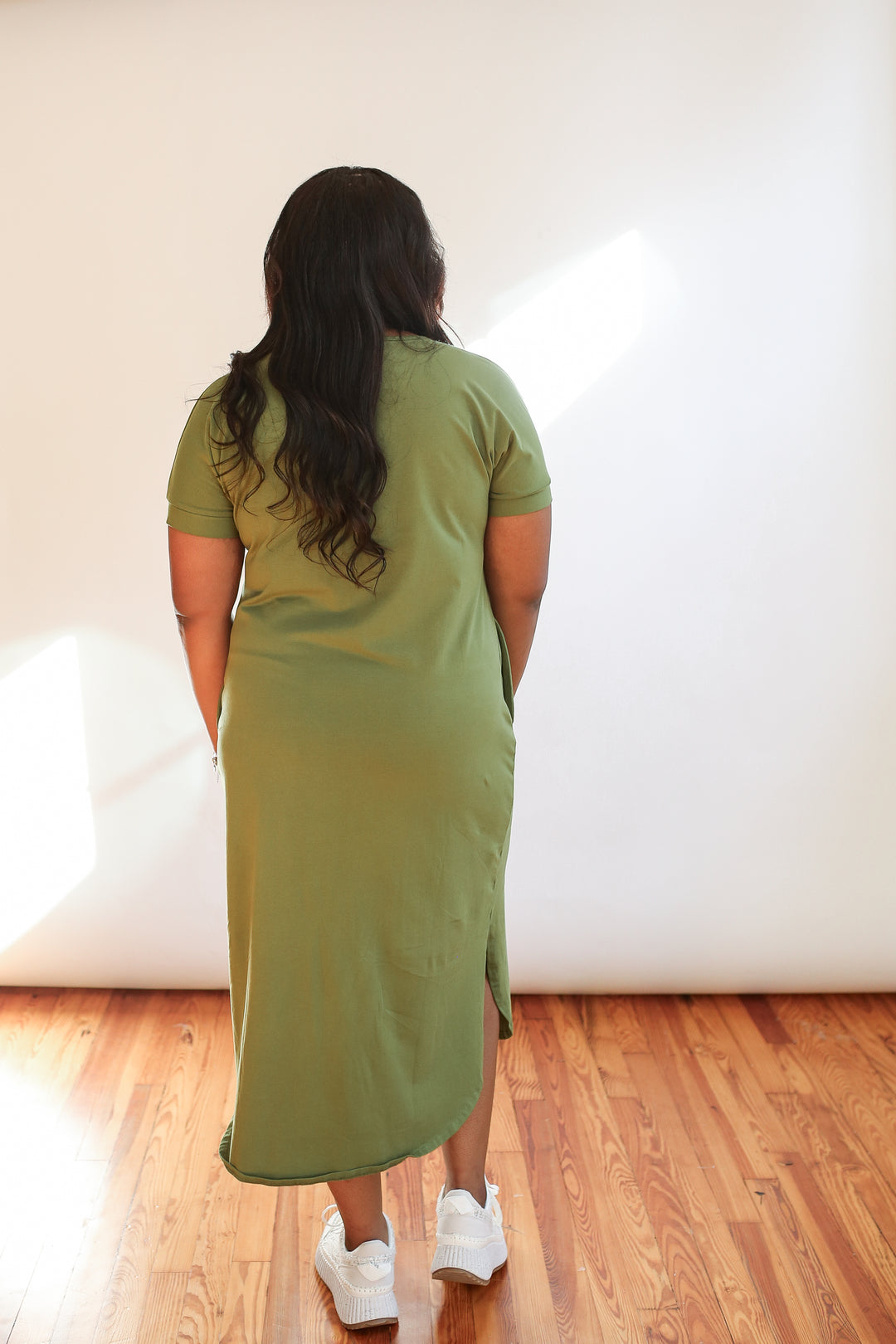 FINAL SALE Invisible Zipper Midi Breastfeeding T-Shirt Dress