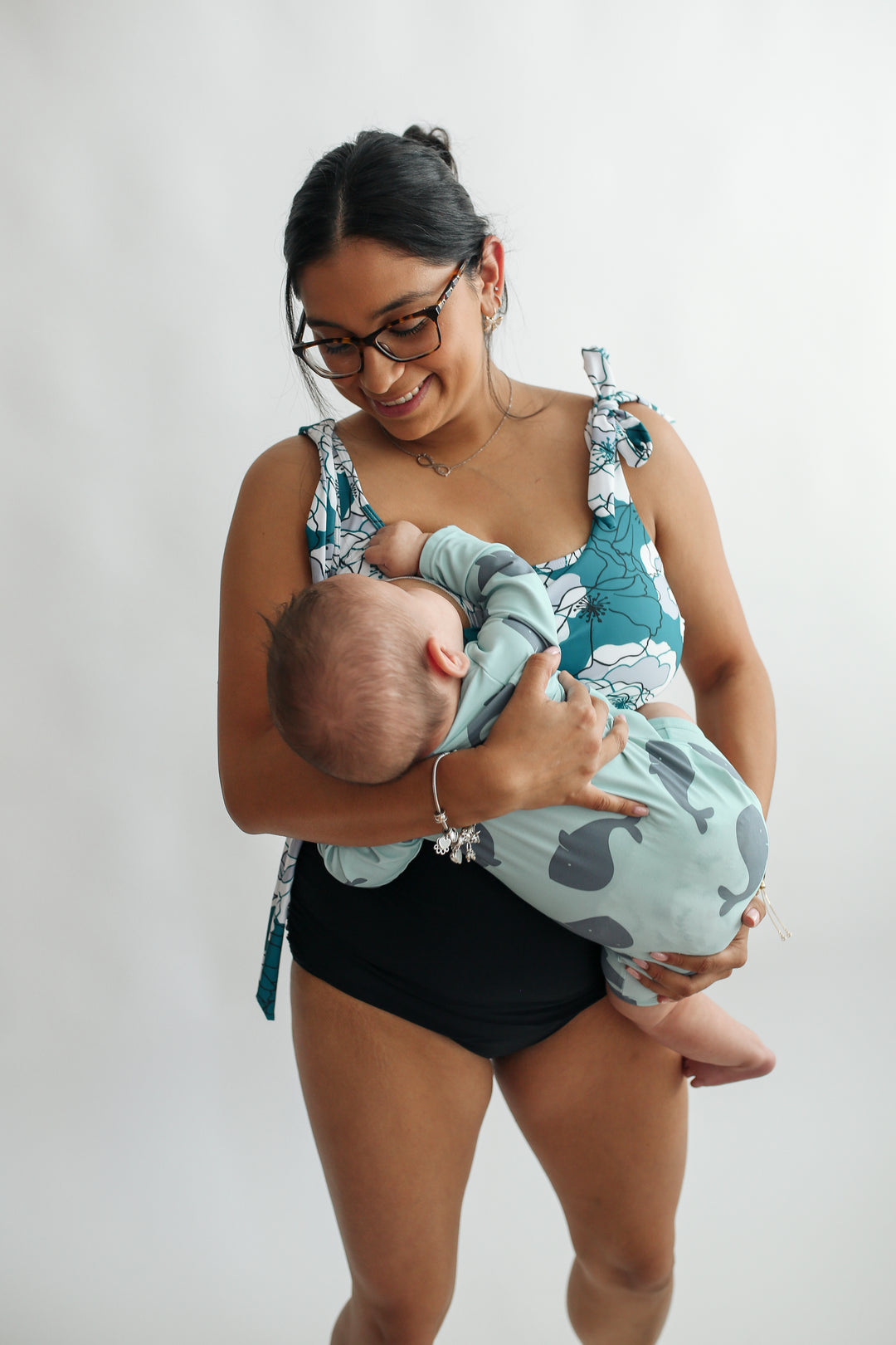 Tie Shoulder Breastfeeding Bikini Swimsuit Top