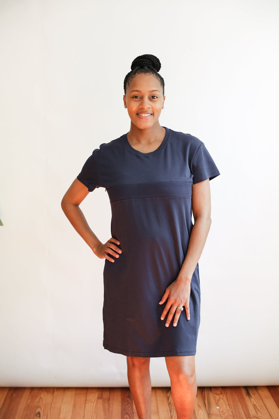 The Breastfeeding Invisible Zipper T-Shirt Dress — Comfort Meets Chic