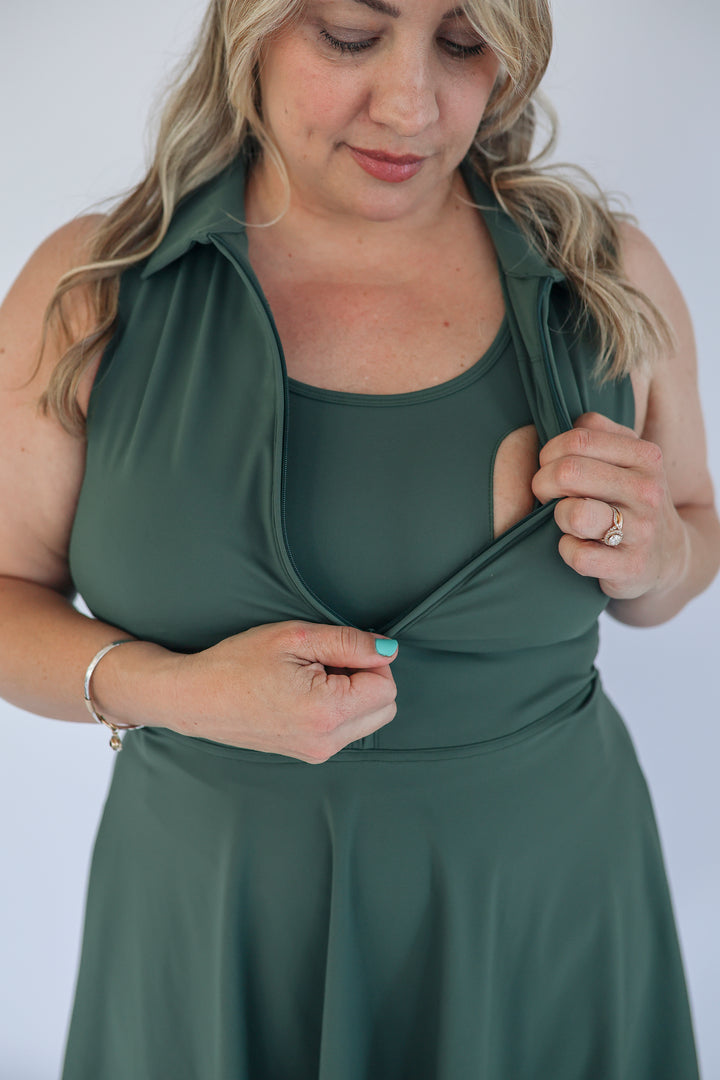 The Clubhouse breastfeeding-friendly athletic dress – Movemama