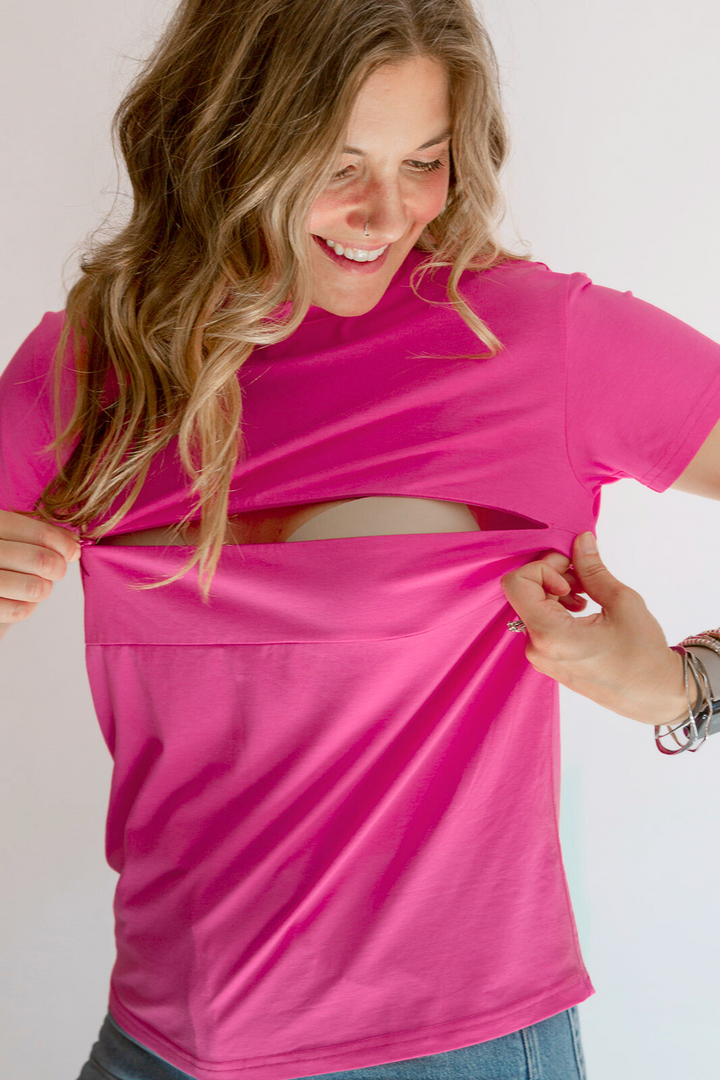 Classic Fit Invisible Zip Breastfeeding Tee