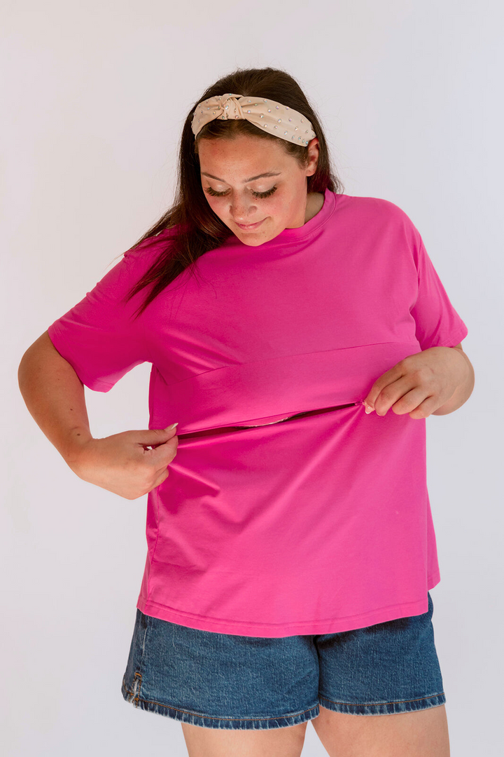 Classic Fit Invisible Zip Breastfeeding Tee