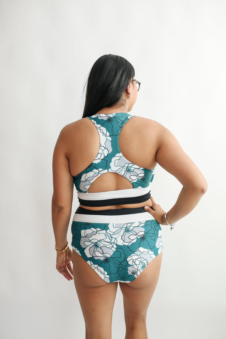Crop Zip Up Breastfeeding Swimsuit Top