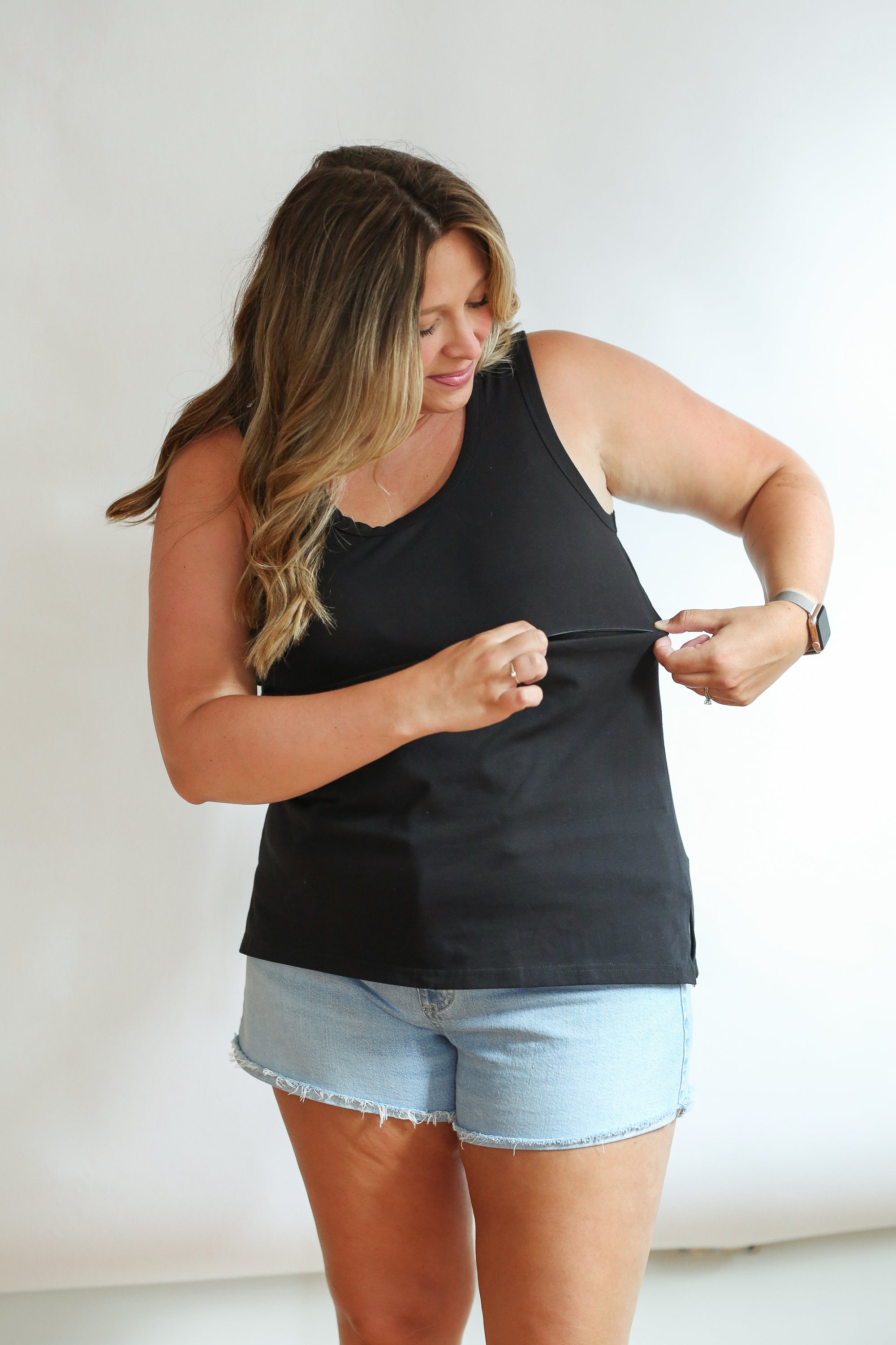 Invisible Zip Breastfeeding Tank Top