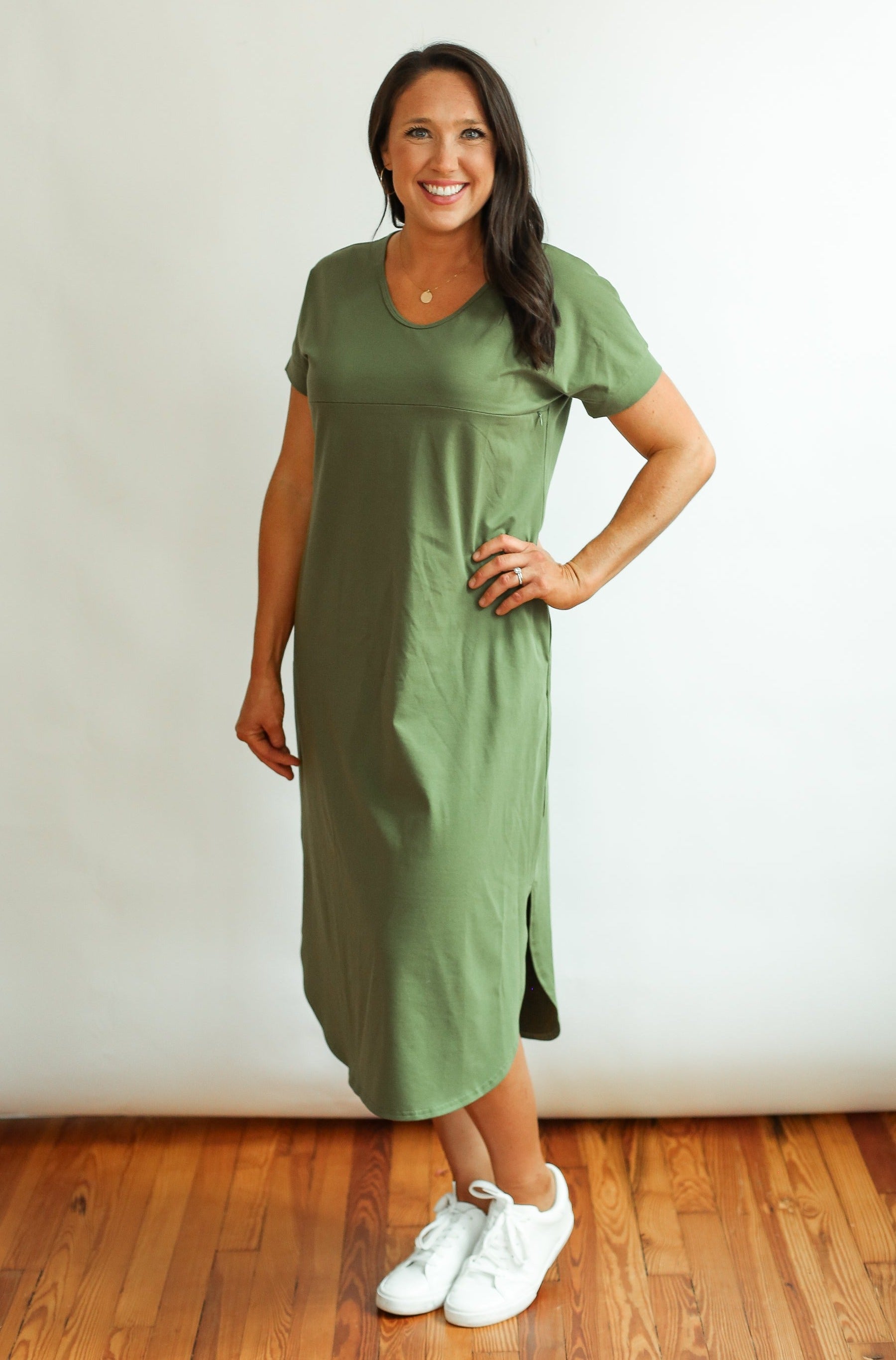 plus size midi t shirt dress