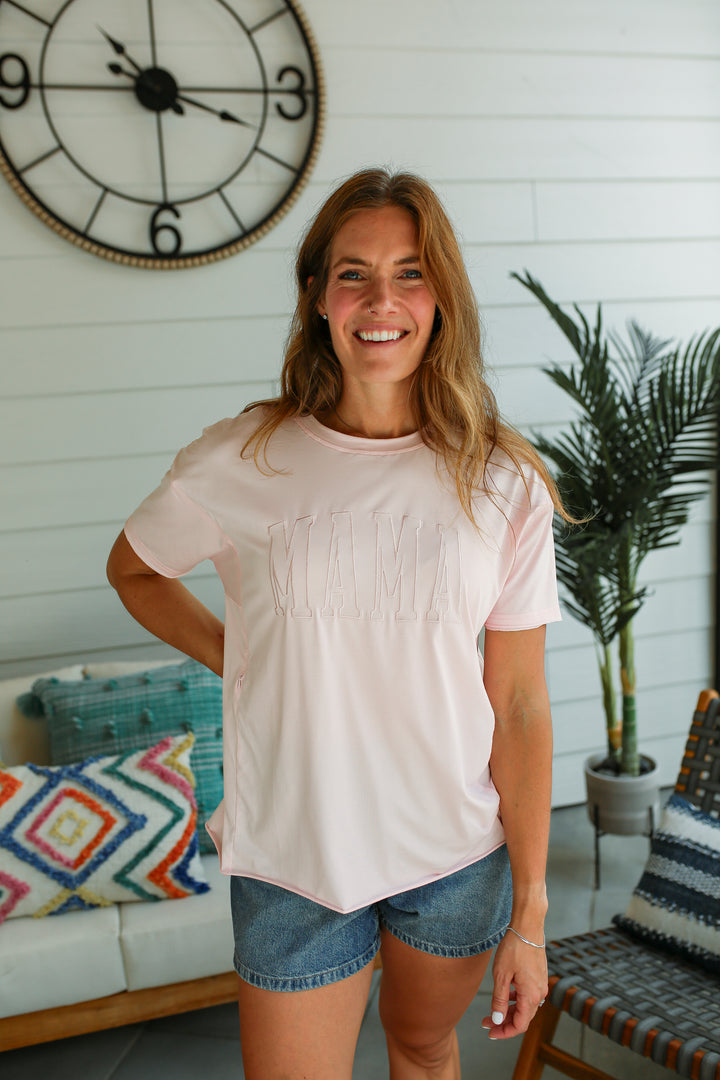 Relaxed Fit Zip Breastfeeding Tee