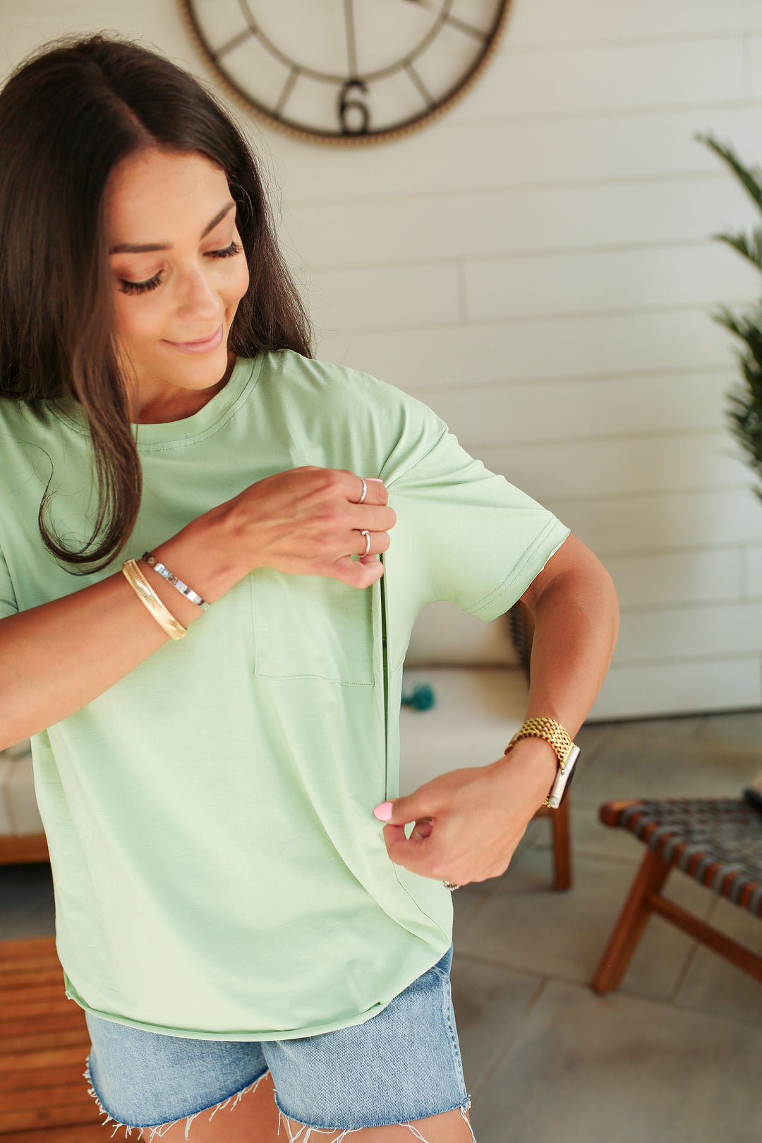 Relaxed Fit Zip Breastfeeding Tee