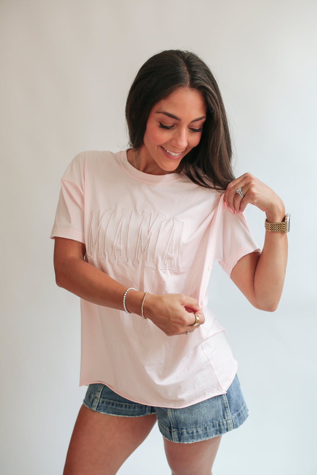 FINAL SALE Relaxed Fit Zip Breastfeeding Tee - Special USA Edition