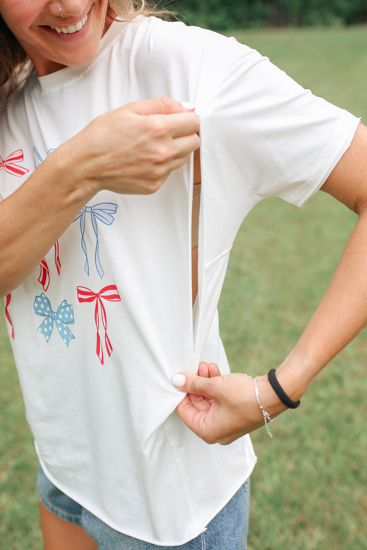 Relaxed Fit Zip Breastfeeding Tee