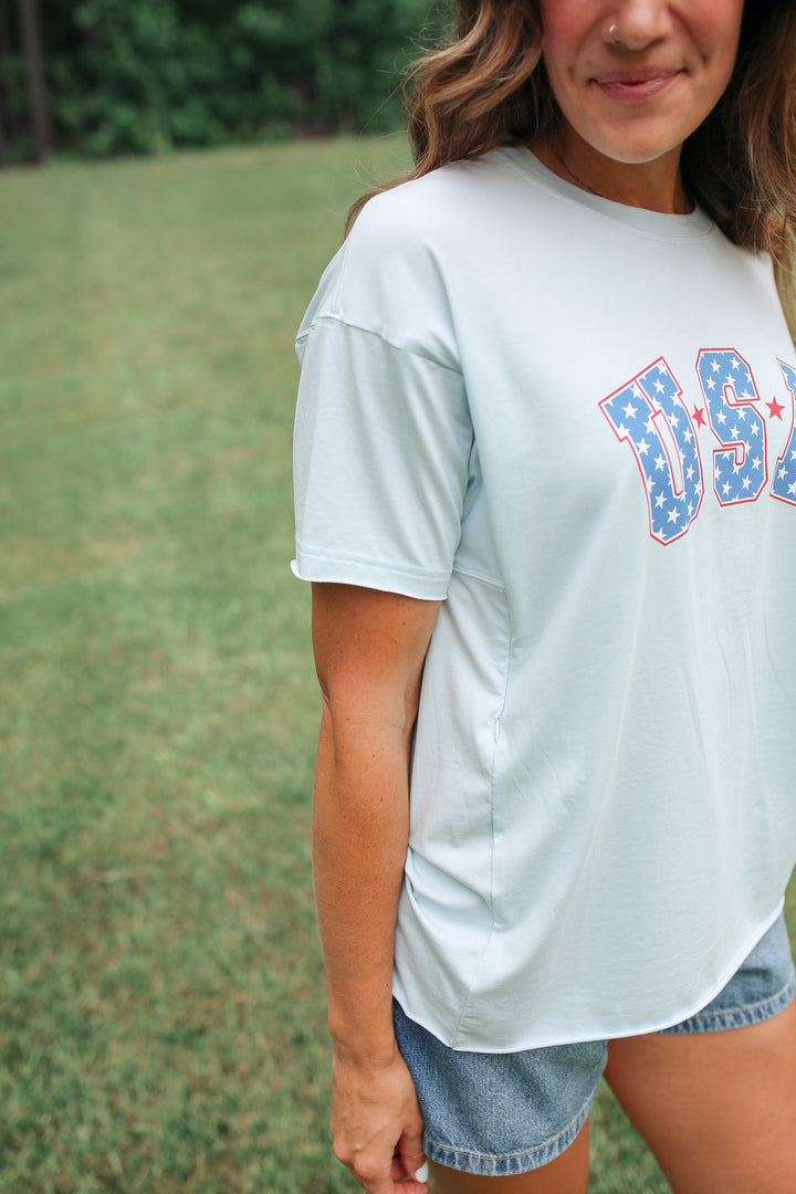 Relaxed Fit Zip Breastfeeding Tee