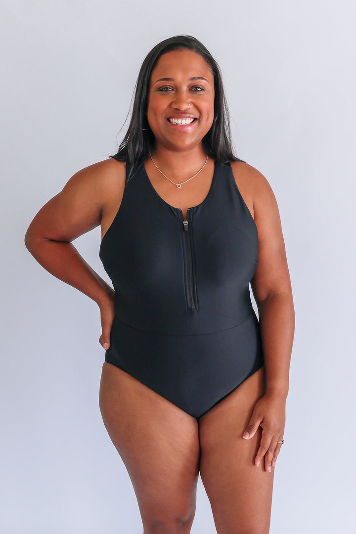 One Piece Zip Breastfeeding Swimsuit 2026