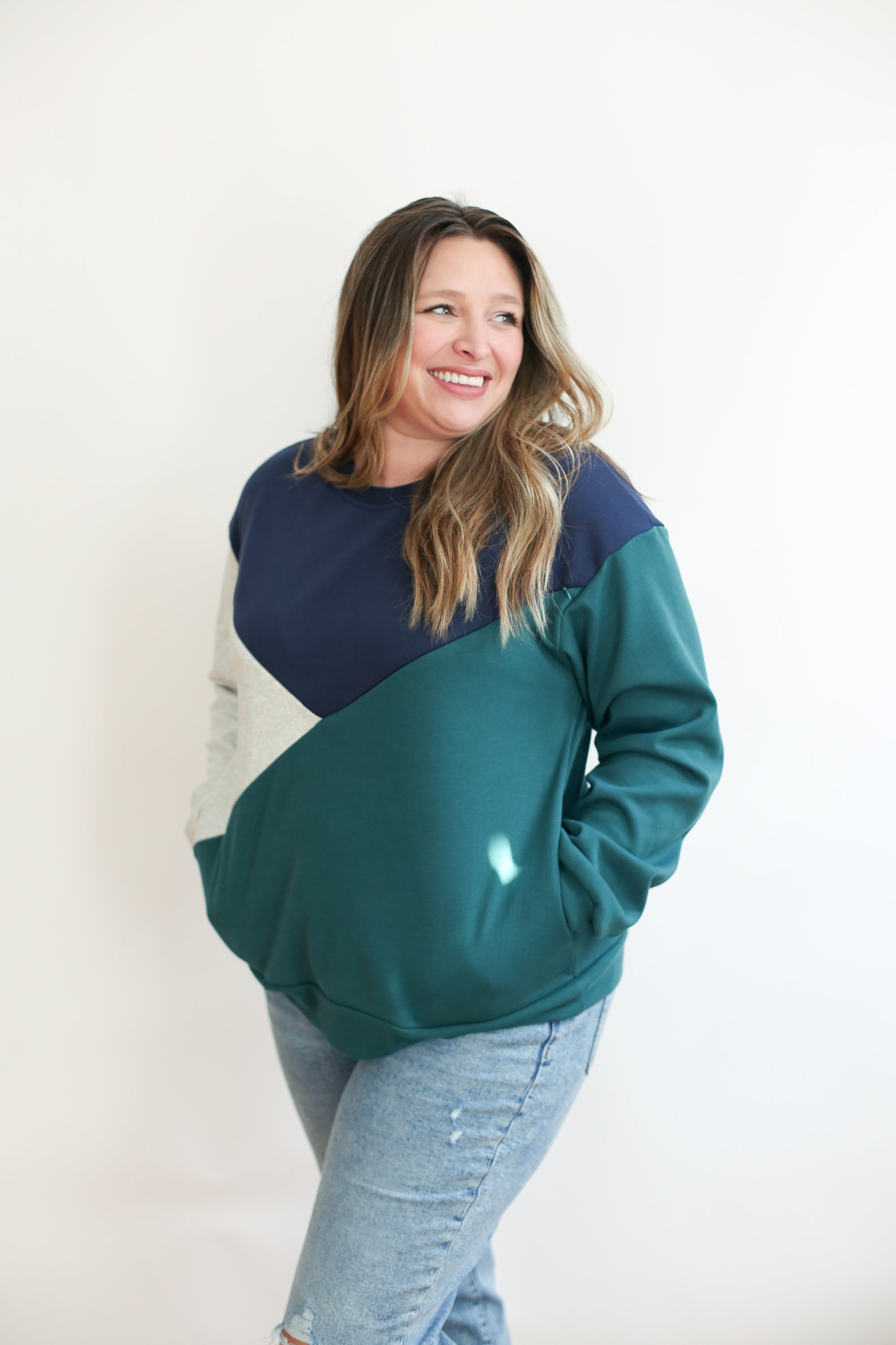 Velour Interior Diagonal Zip Breastfeeding Sweatshirt