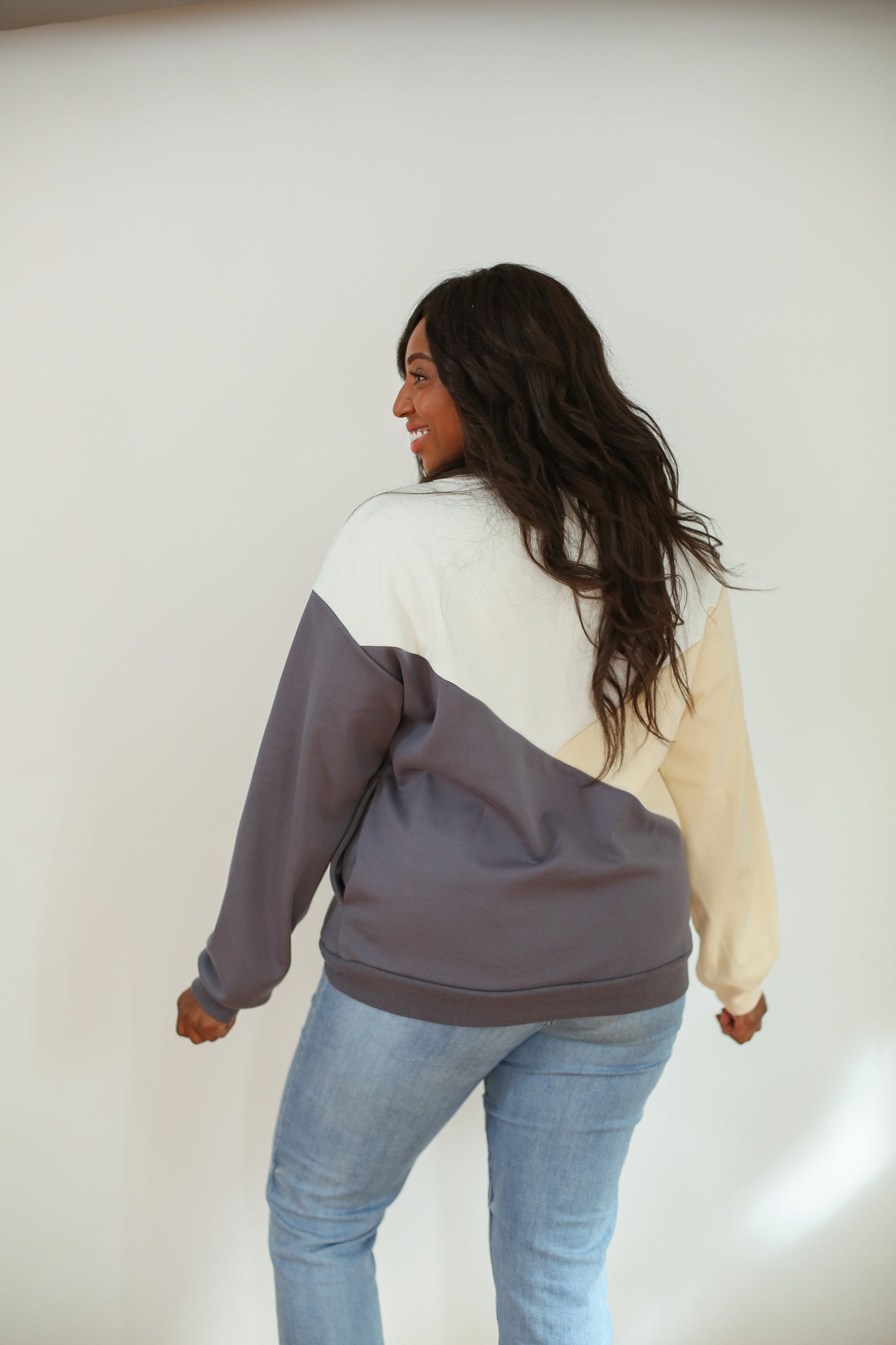 Velour Interior Diagonal Zip Breastfeeding Sweatshirt