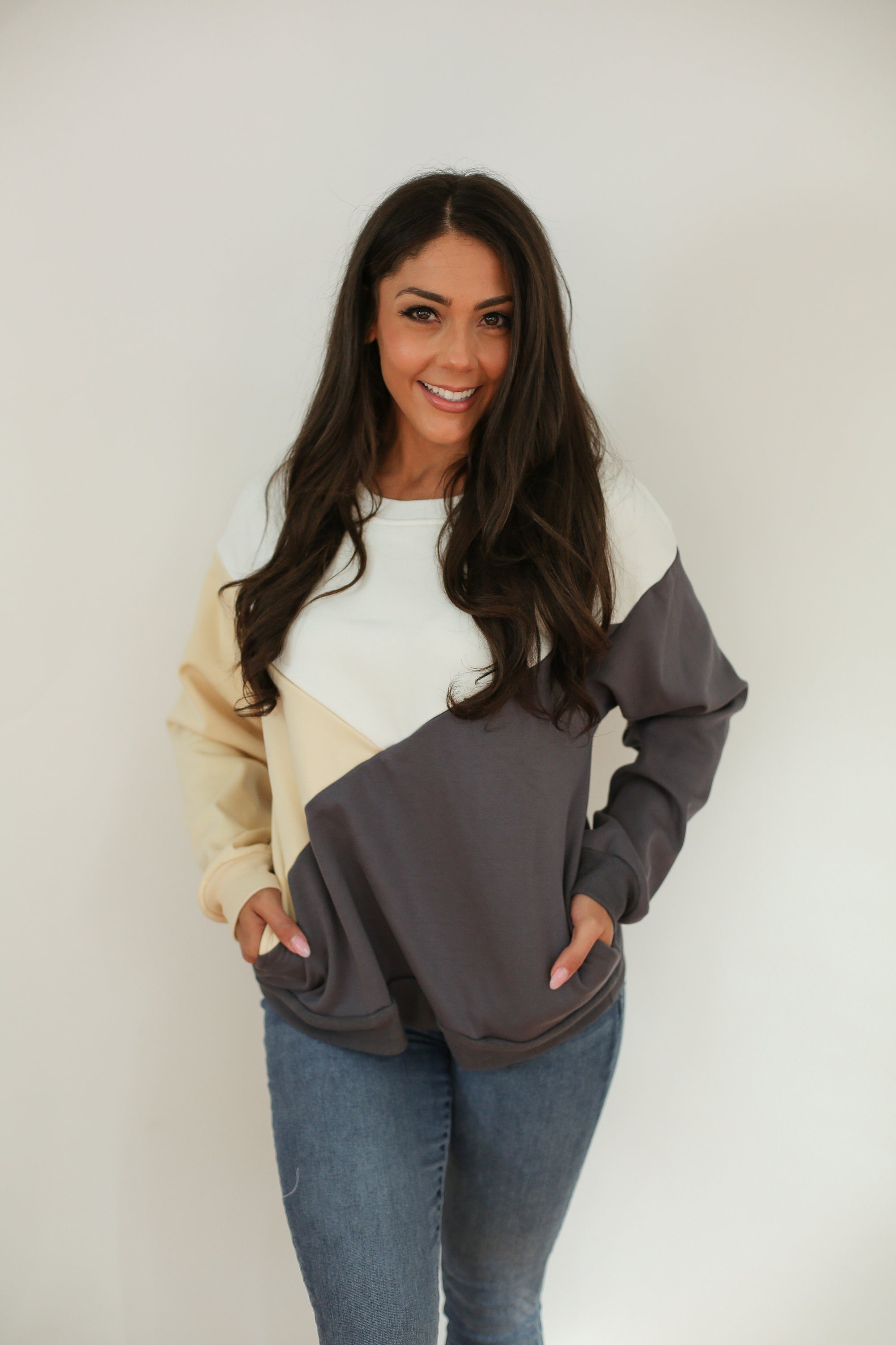 Velour Interior Diagonal Zip Breastfeeding Sweatshirt