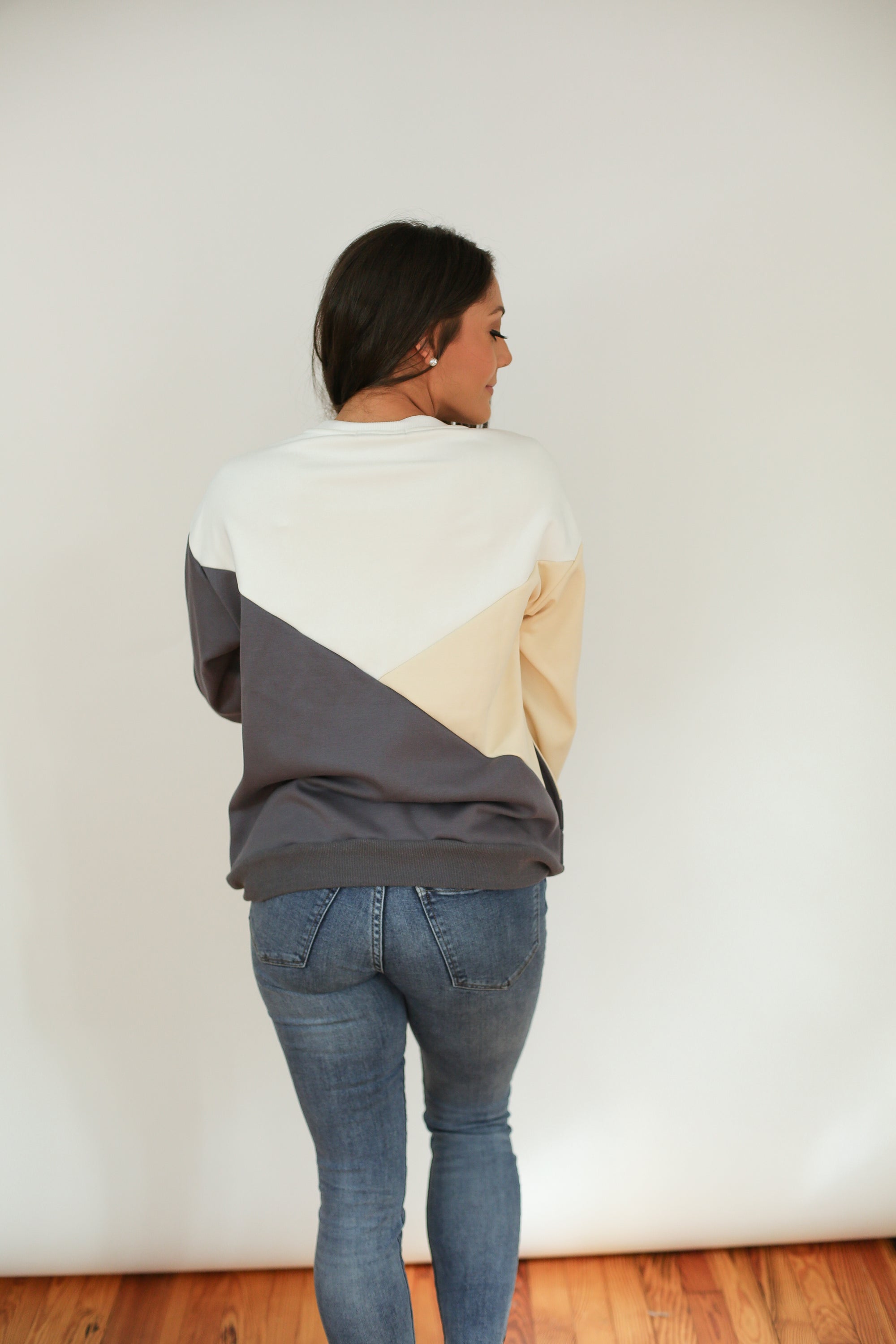 Velour Interior Diagonal Zip Breastfeeding Sweatshirt