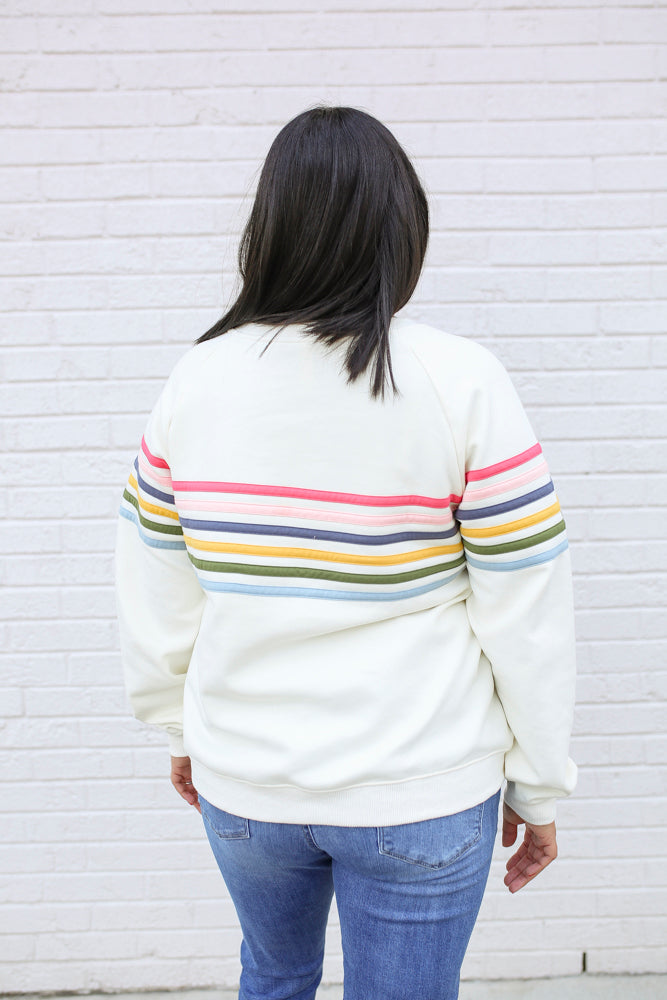 Six Stripe Invisible Zip Breastfeeding Sweatshirt