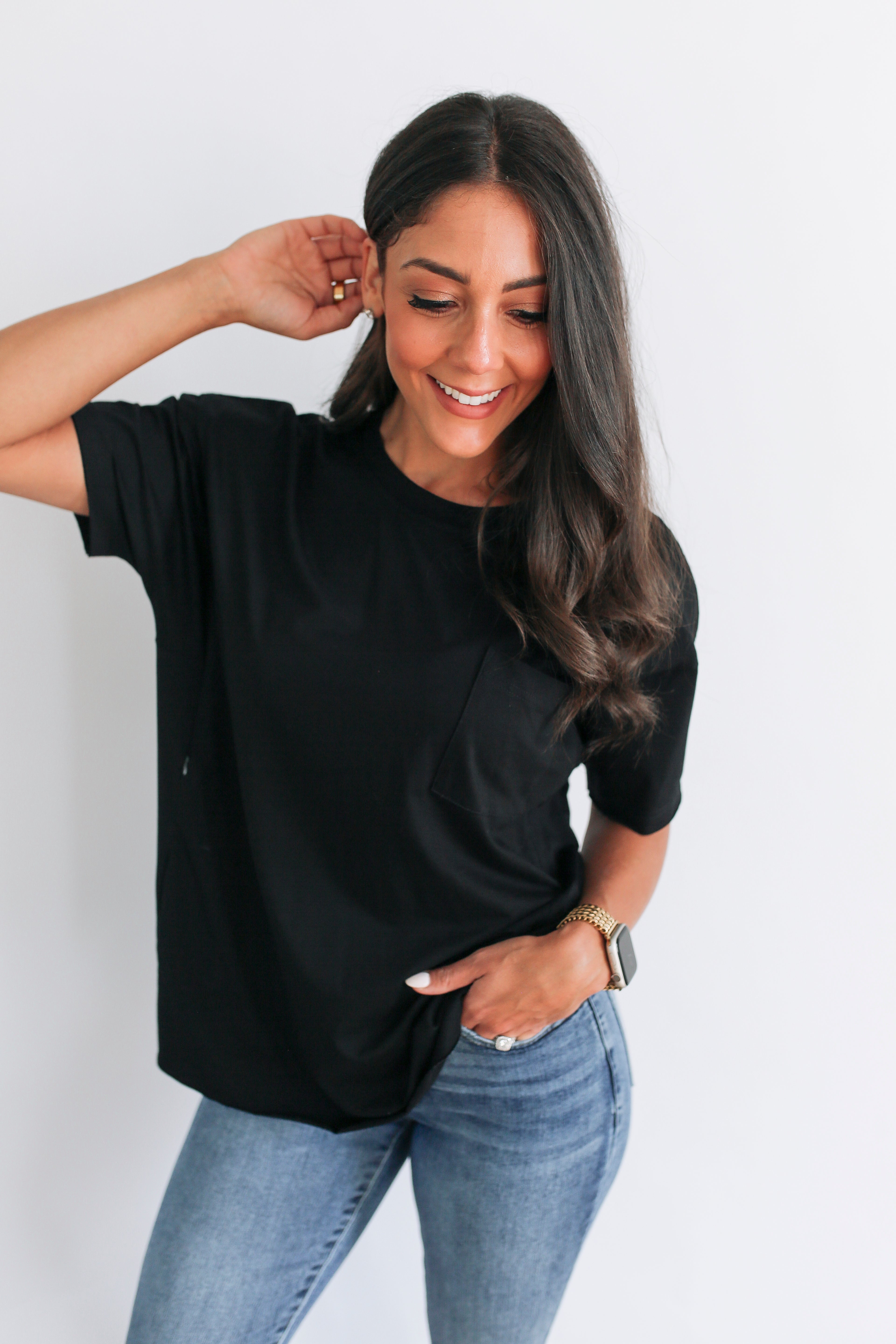 Relaxed Fit Zip Breastfeeding Tee | Movemama Nursing Apparel