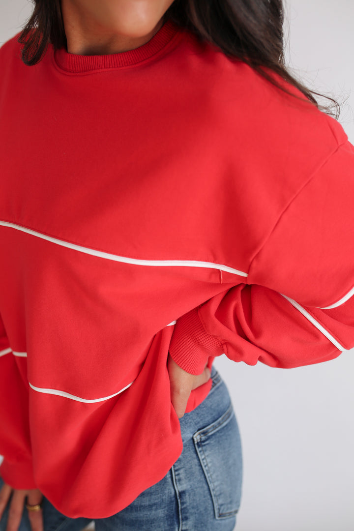 NUULY X Movemama Relaxed Fit Invisible Zipper Breastfeeding Sweatshirt with Piping