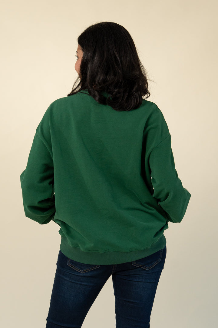 Holiday relaxed-fit breastfeeding sweatshirt in Forest Green – Movemama