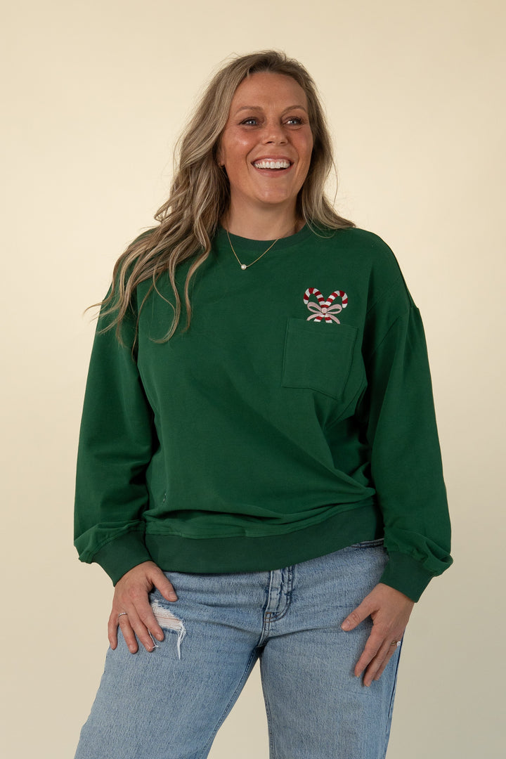 Holiday relaxed-fit breastfeeding sweatshirt in Forest Green – Movemama