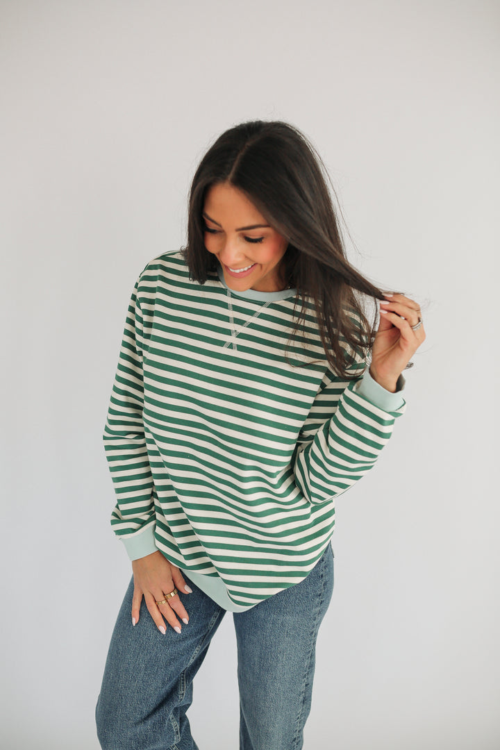 Oversized Fit Freestyle Stripe Breastfeeding Sweatshirt - EXTENDED CHART