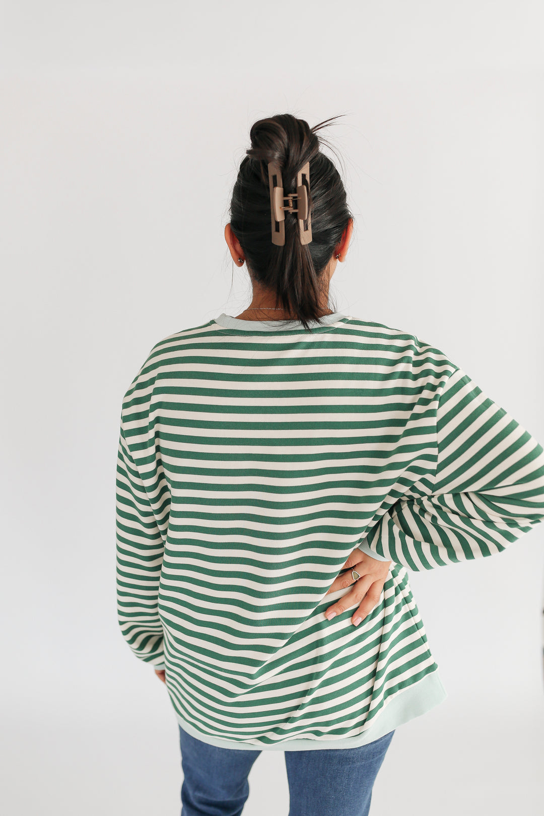 Oversized Fit Freestyle Stripe Breastfeeding Sweatshirt - EXTENDED CHART