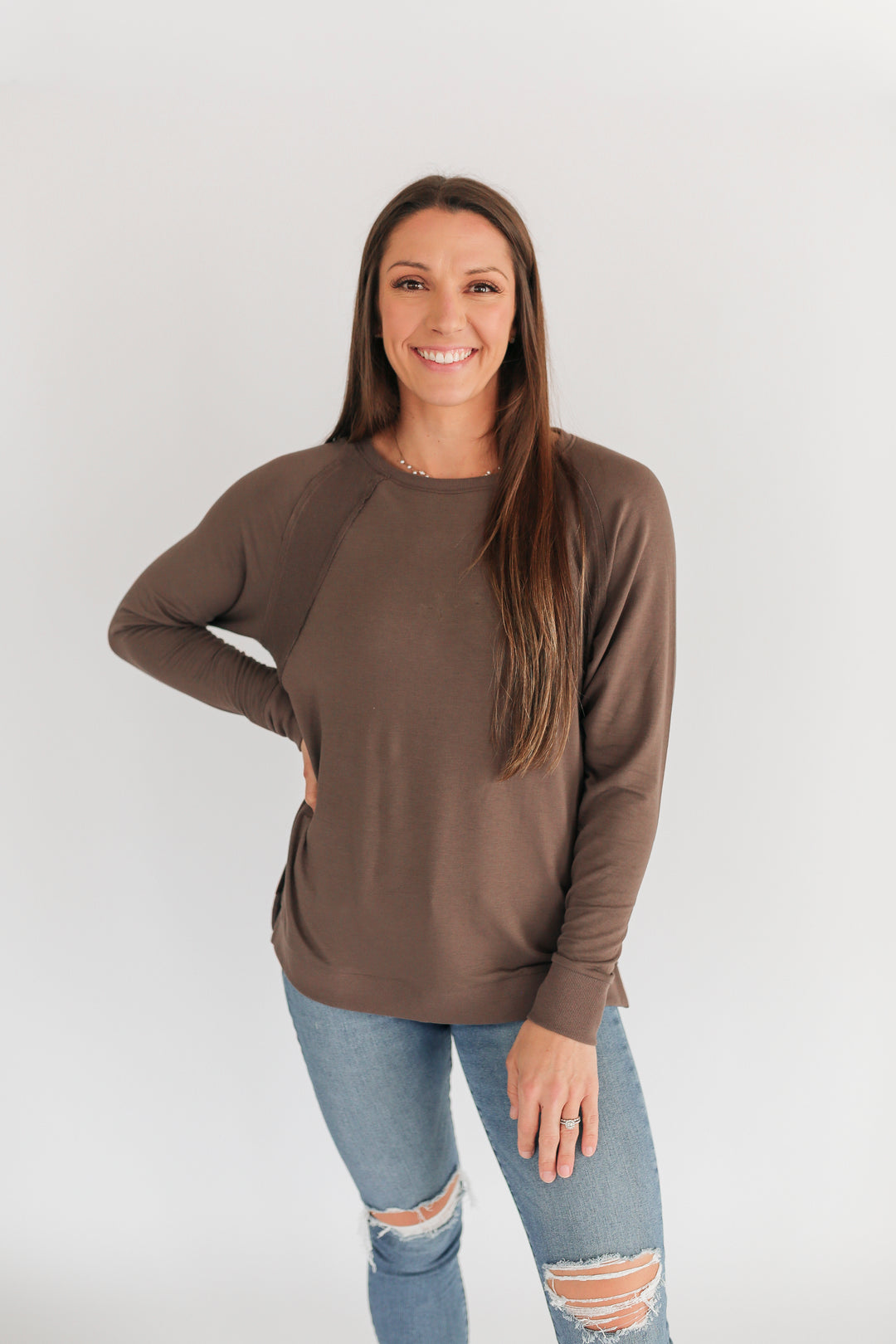 Free Flowing Lightweight Long Sleeve Nursing Top