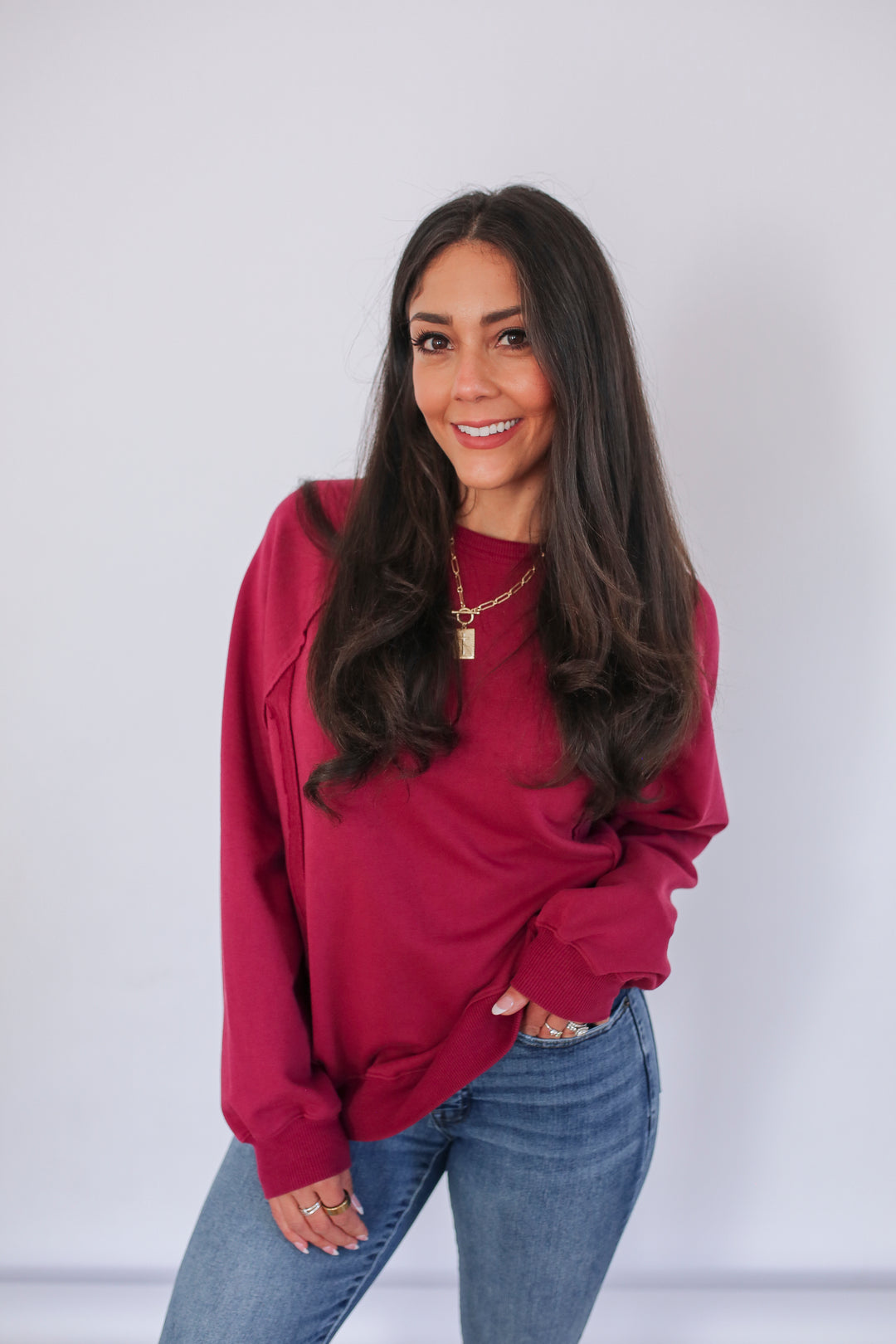 Big Hug Vertical Zip Breastfeeding Crewneck