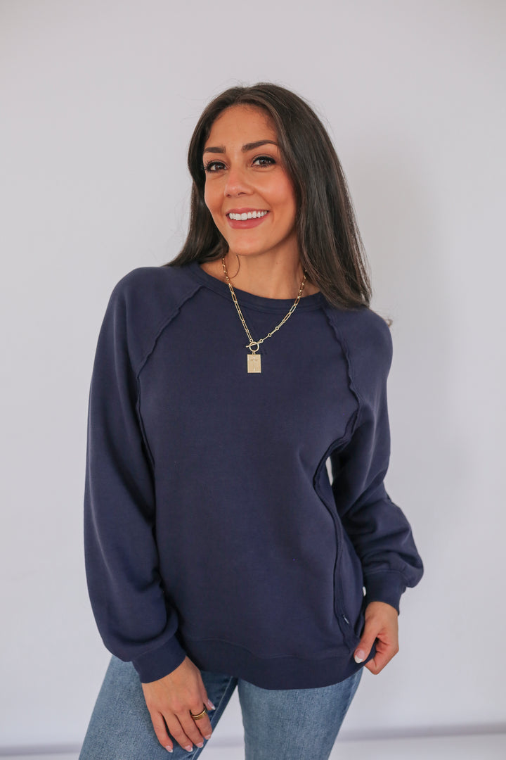 Big Hug Vertical Zip Breastfeeding Crewneck