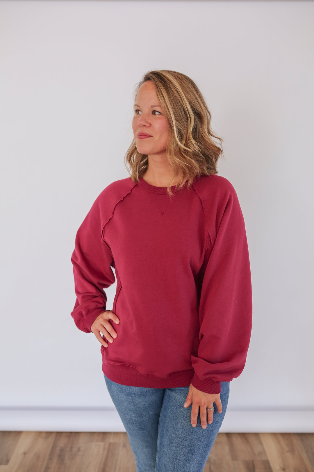 Big Hug Vertical Zip Breastfeeding Crewneck
