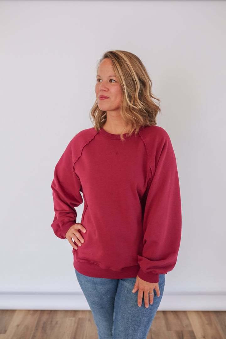 Big Hug Vertical Zip Breastfeeding Crewneck