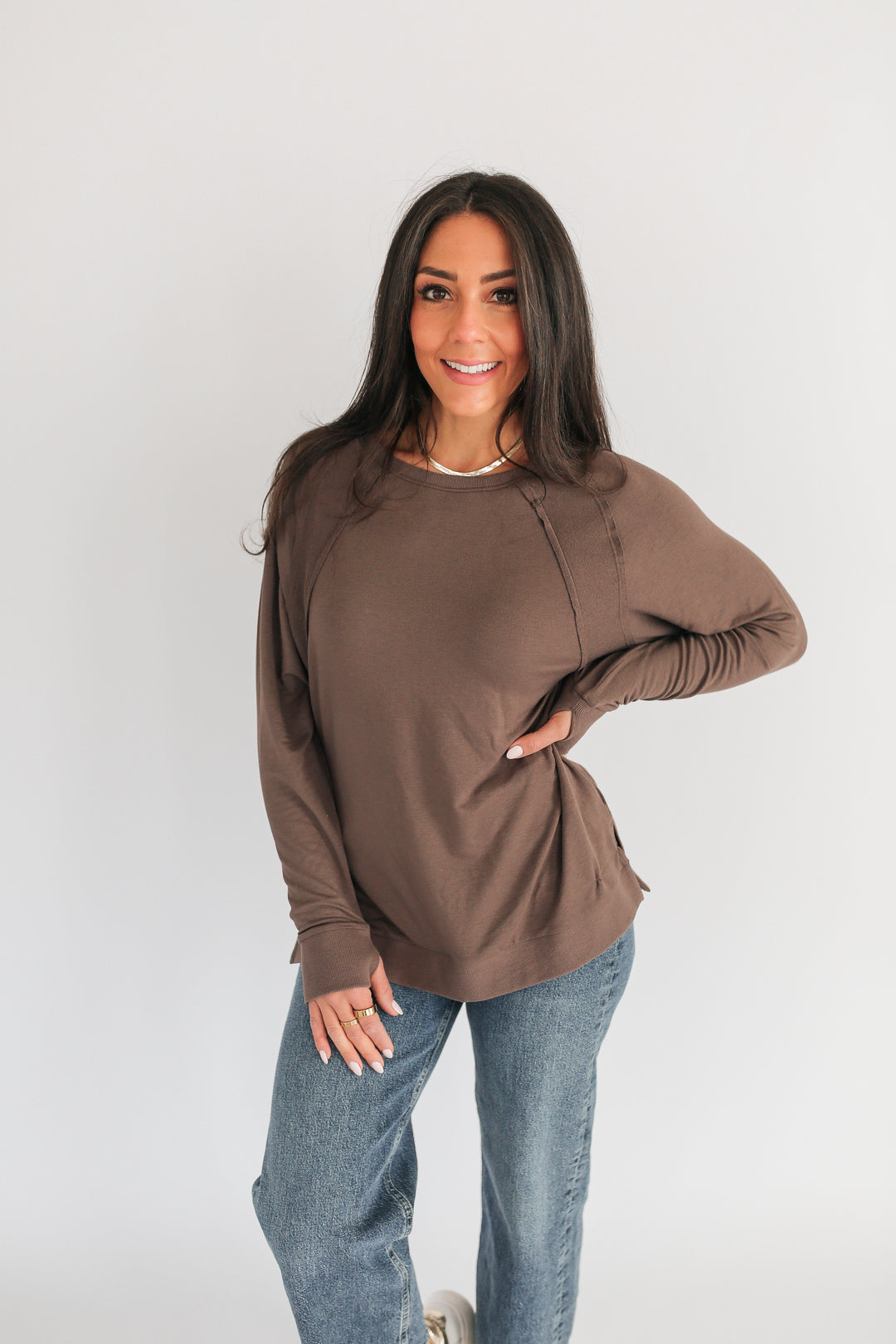 Free Flowing Lightweight Long Sleeve Nursing Top