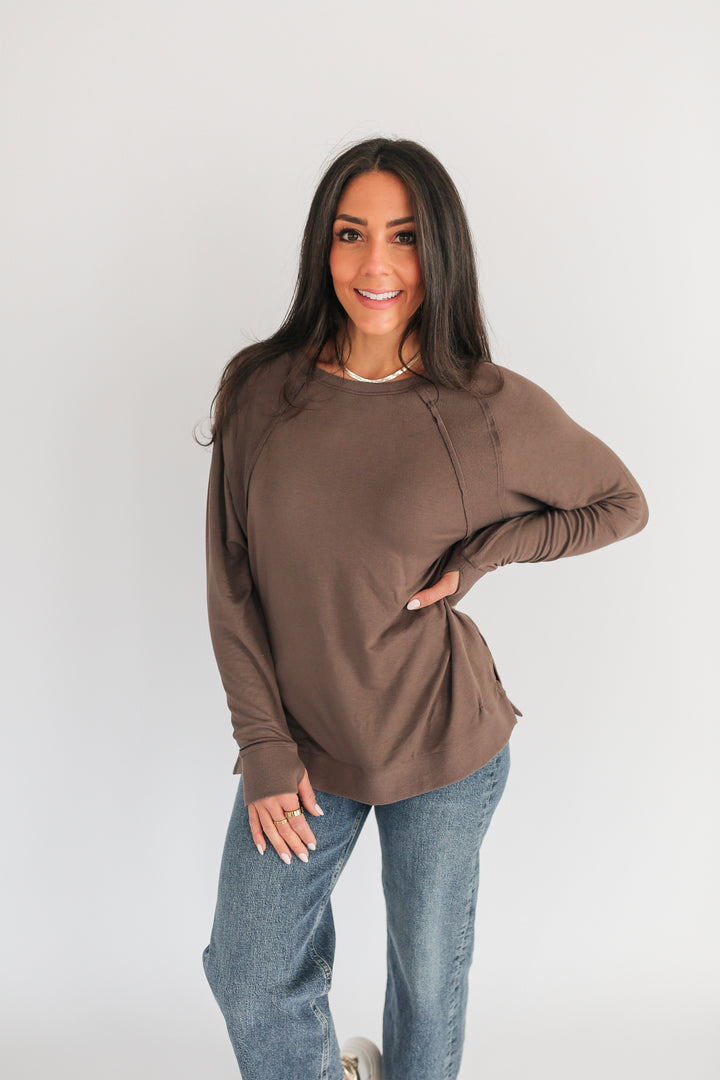 Free Flowing Lightweight Long Sleeve Nursing Top