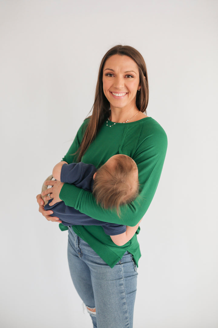 Free Flowing Lightweight Long Sleeve Nursing Top