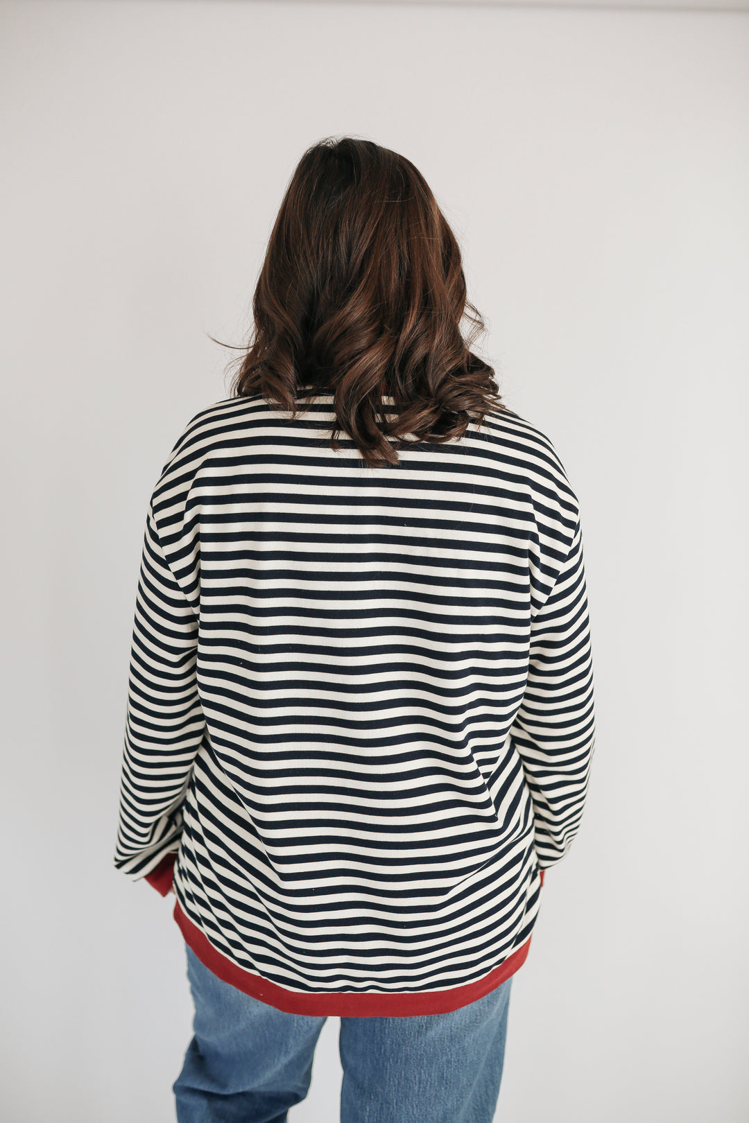 Oversized Fit Freestyle Stripe Breastfeeding Sweatshirt - EXTENDED CHART