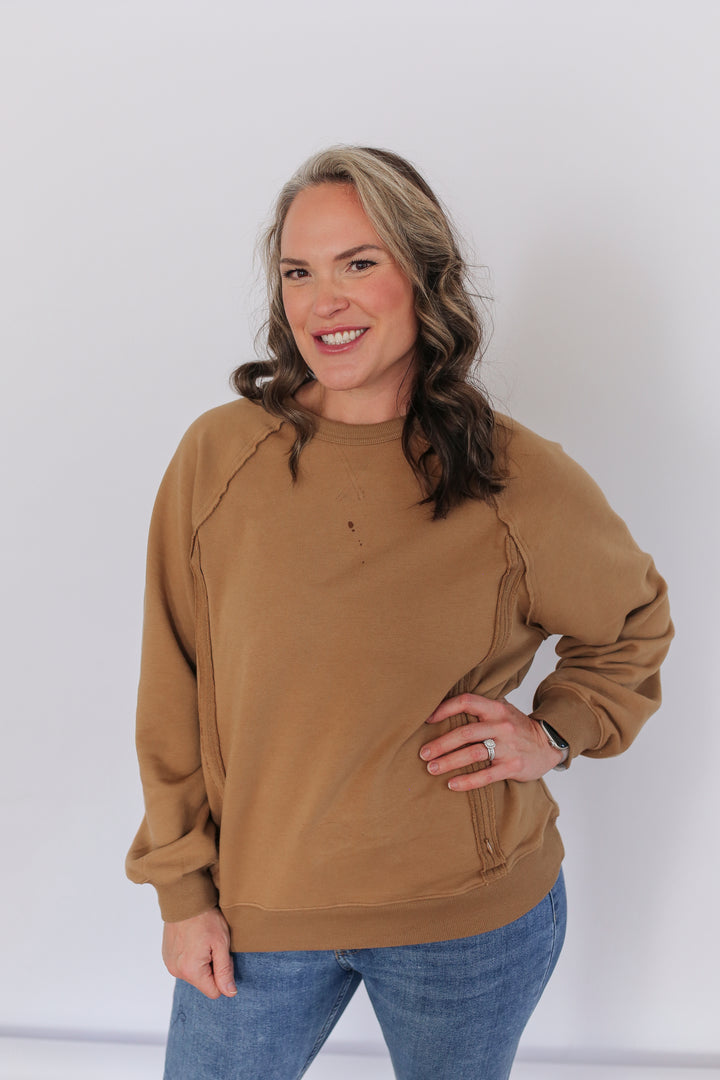 Big Hug Vertical Zip Breastfeeding Crewneck