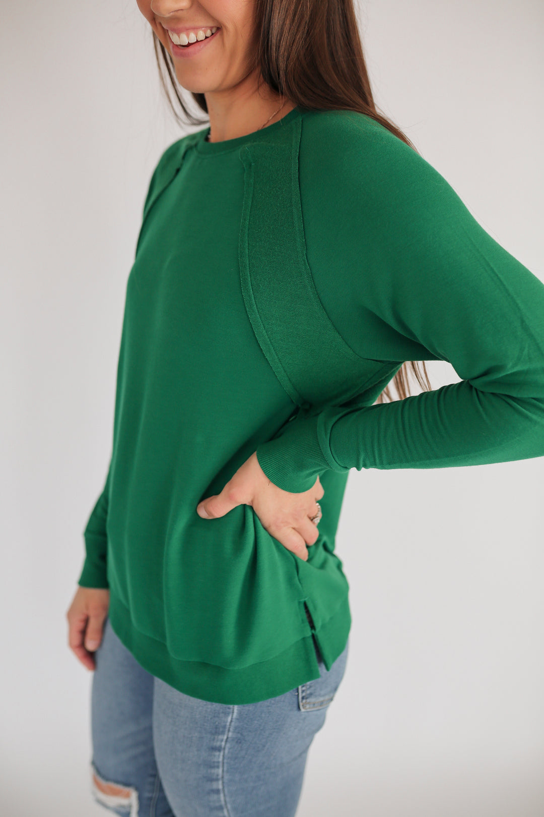 Free Flowing Lightweight Long Sleeve Nursing Top