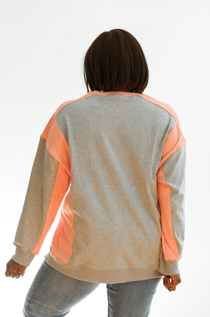 FINAL SALE Colorblock Nursing Lightweight Sweatshirt
