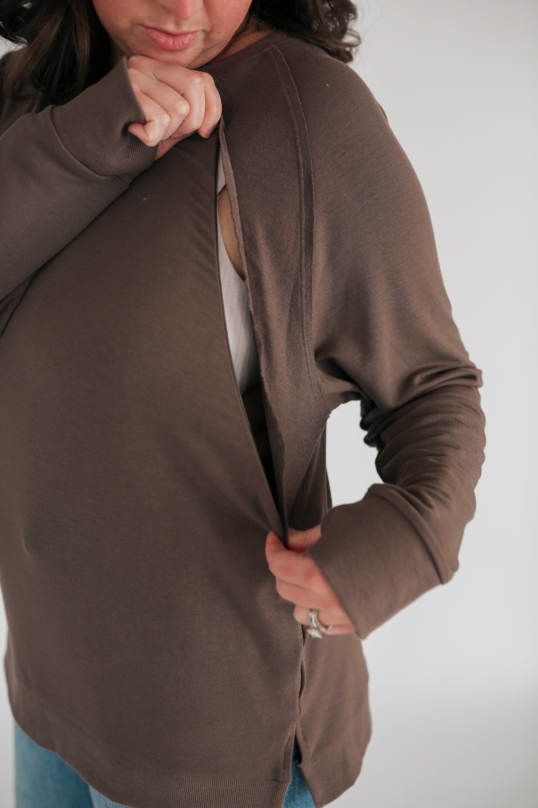 Free Flowing Lightweight Long Sleeve Nursing Top