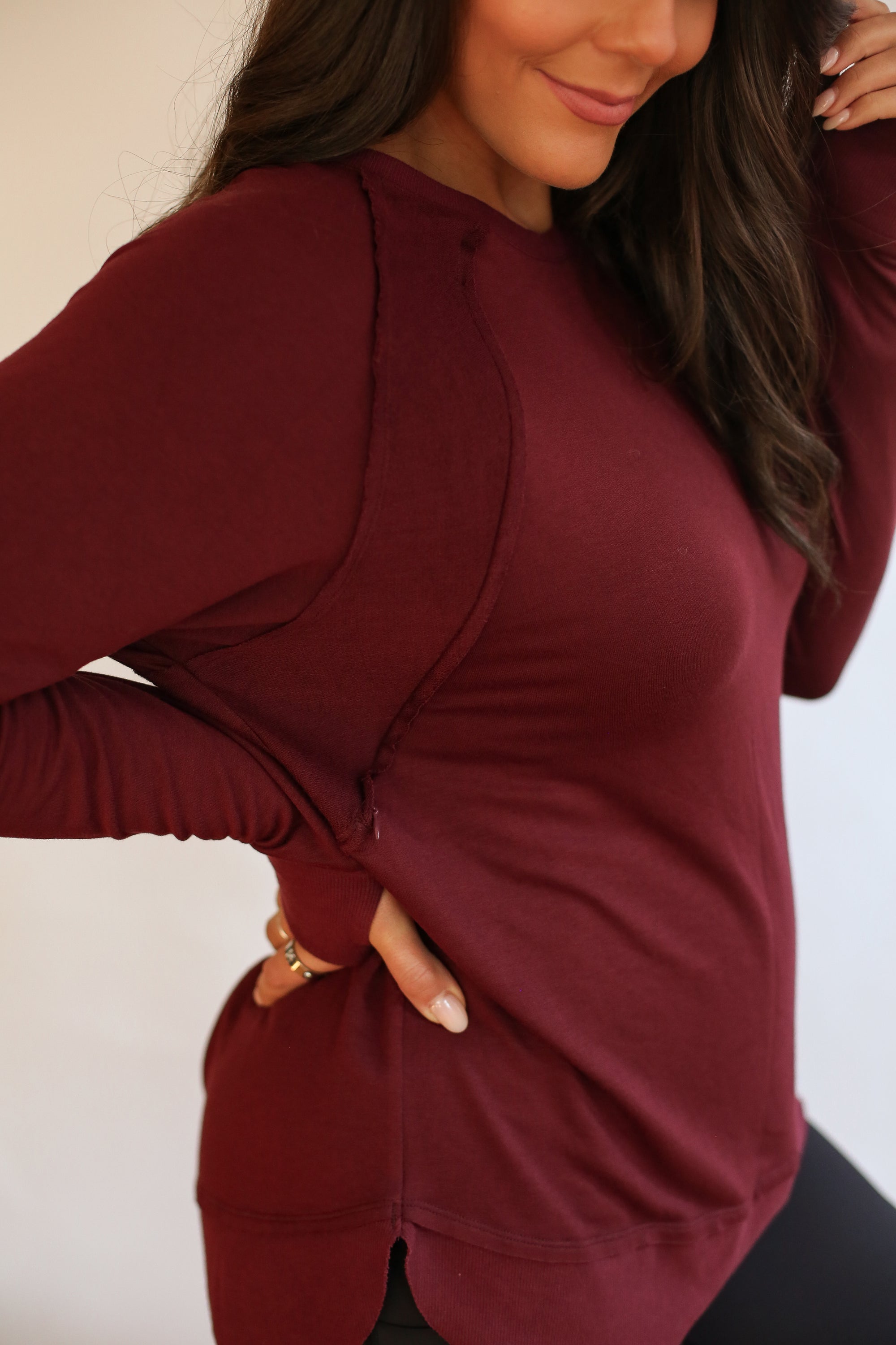 Free Flowing Long Sleeve Nursing Top