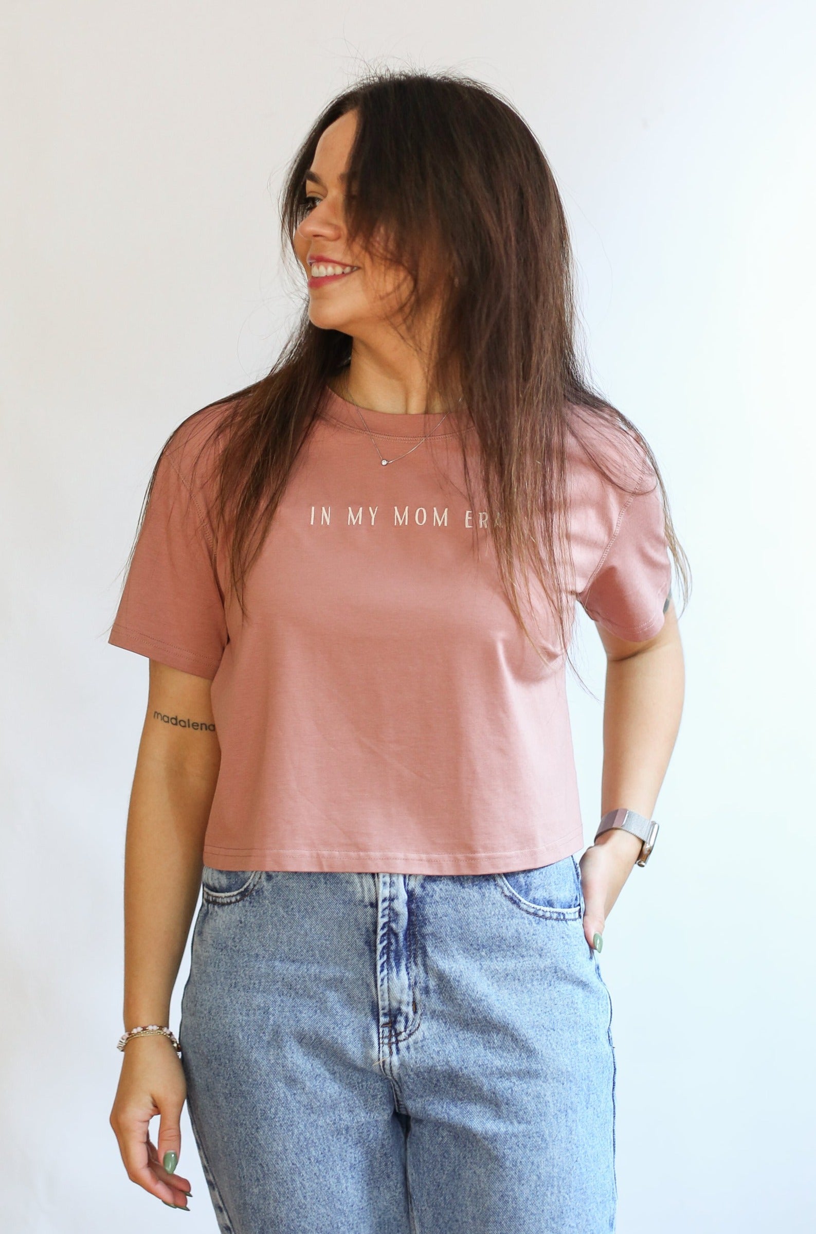 Cropped Embroidered BF Friendly Tee