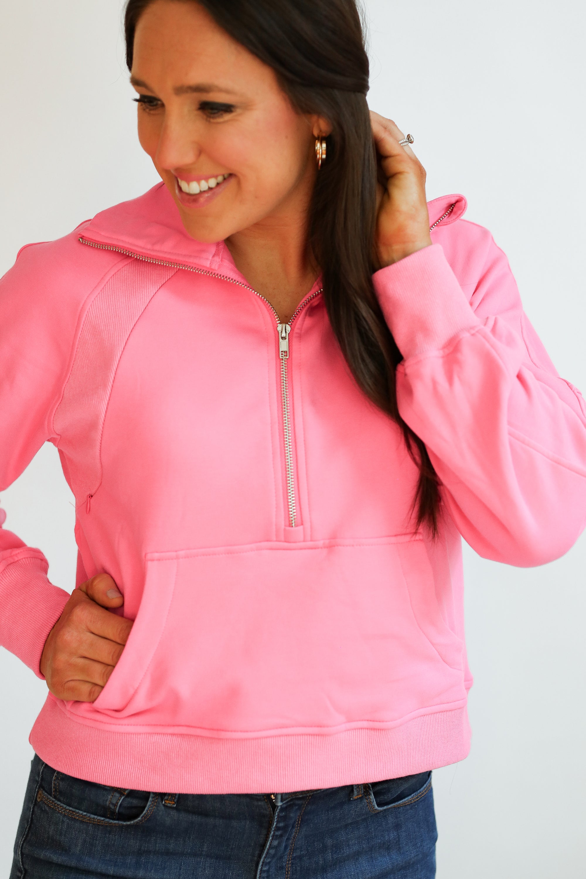 Oversized Three Zip Breastfeeding Sweatshirt