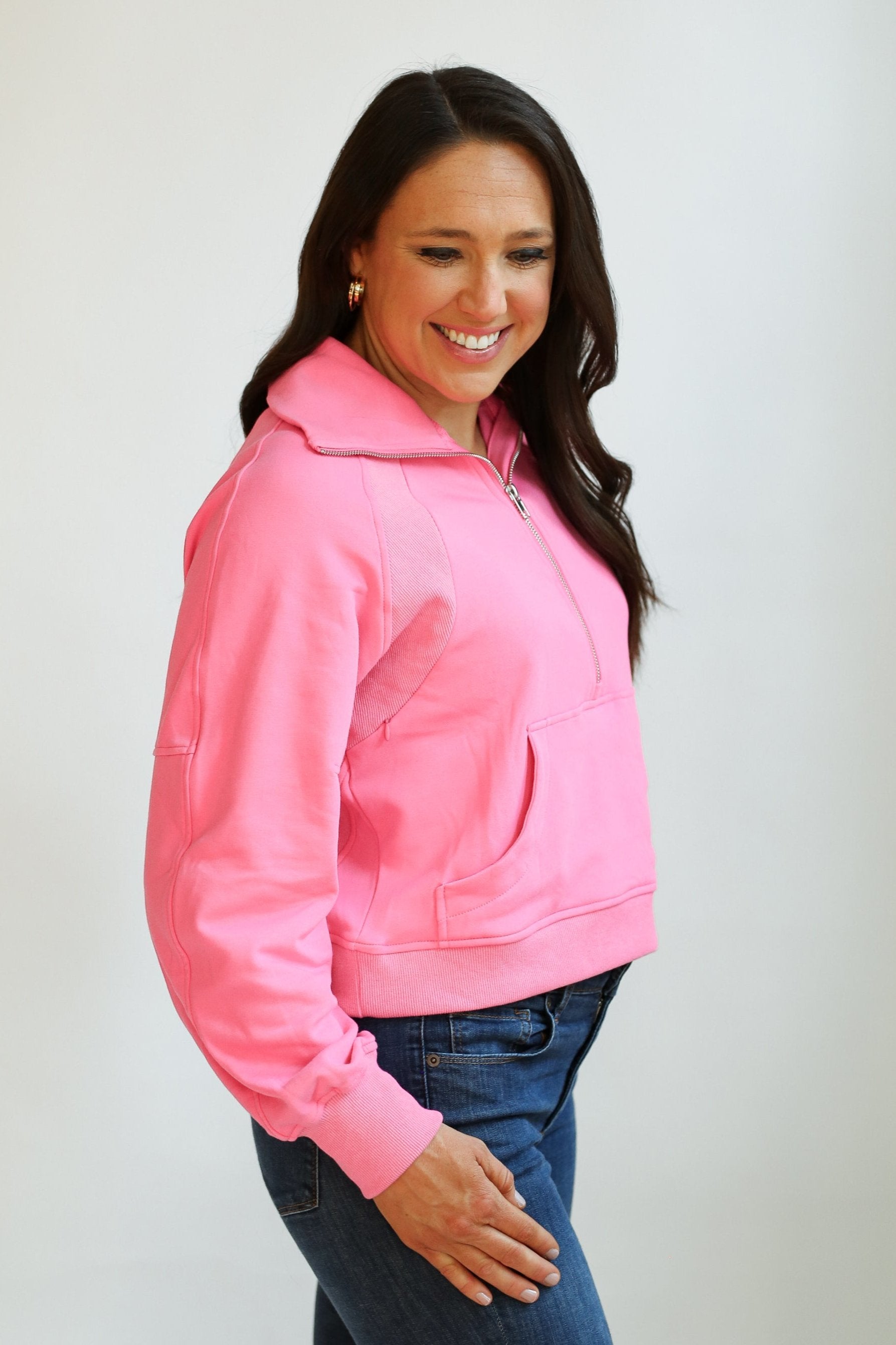 Oversized Three Zip Breastfeeding Sweatshirt