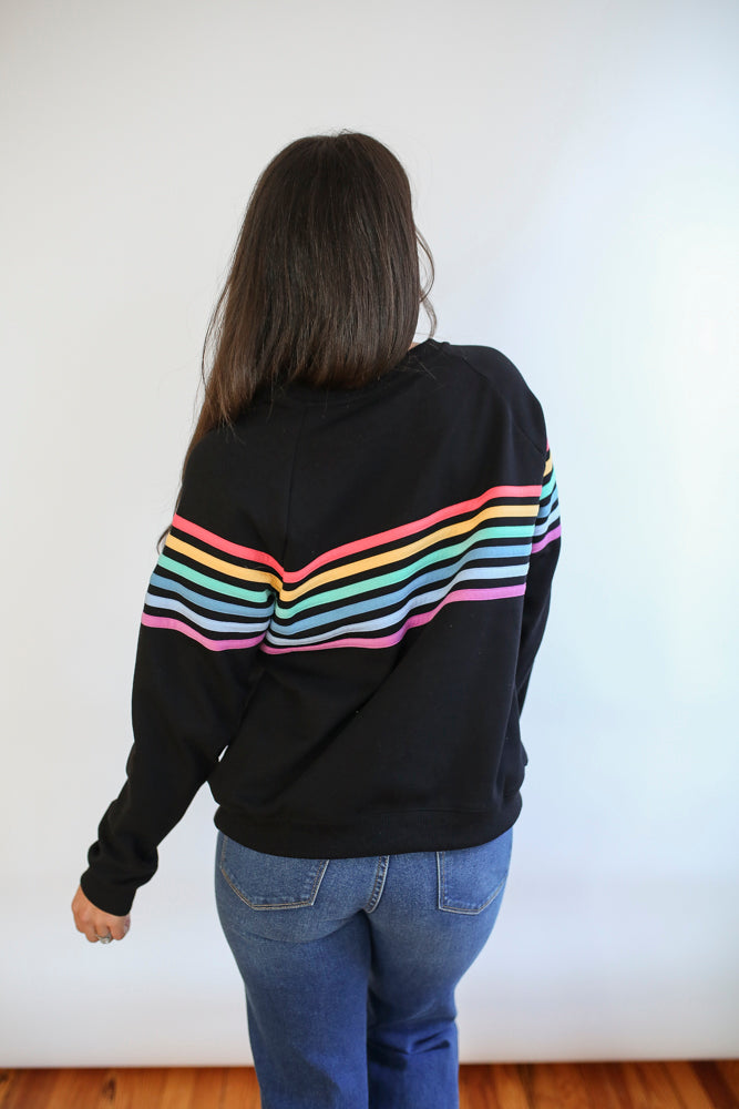 Six Stripe Invisible Zip Breastfeeding Sweatshirt