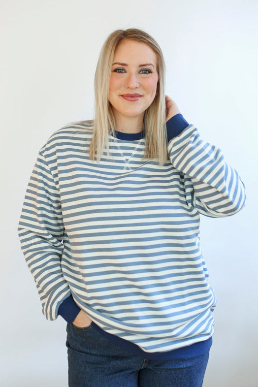 Relaxed Fit  Freestyle Stripe Breastfeeding Sweatshirt