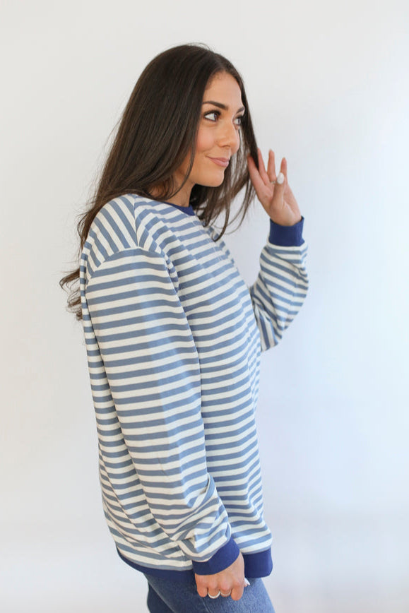 Relaxed Fit  Freestyle Stripe Breastfeeding Sweatshirt