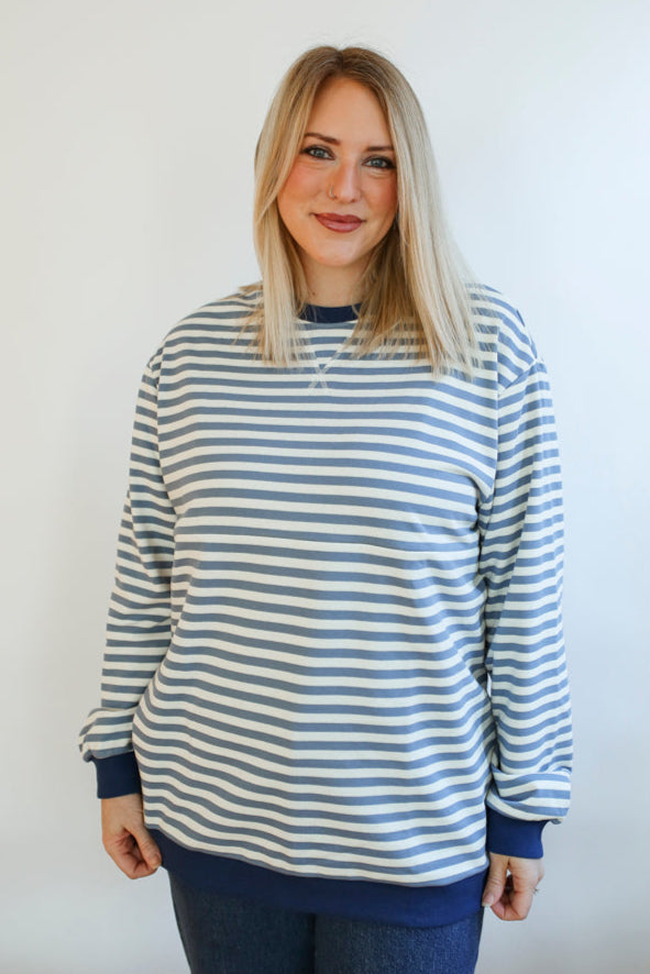 Relaxed Fit  Freestyle Stripe Breastfeeding Sweatshirt