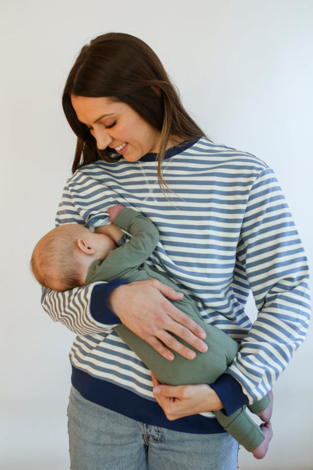 Relaxed Fit  Freestyle Stripe Breastfeeding Sweatshirt