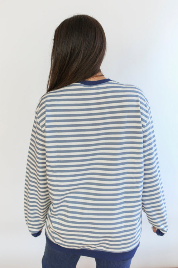 Relaxed Fit  Freestyle Stripe Breastfeeding Sweatshirt